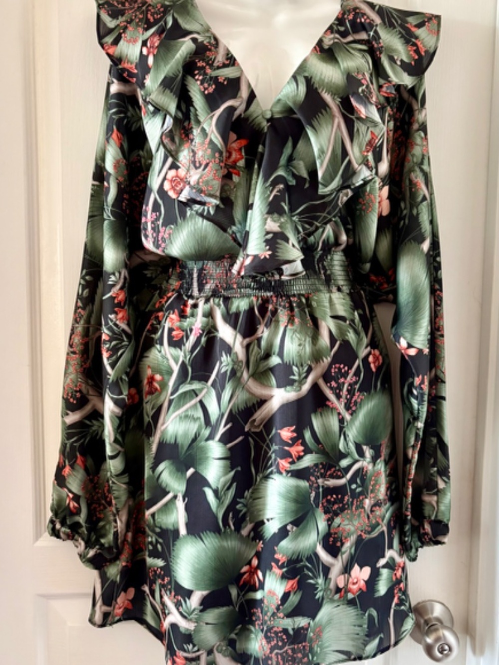 Johanna Ortiz x H&M Wild Orchid Ruffle Mini Dress - Picture 3 of 3